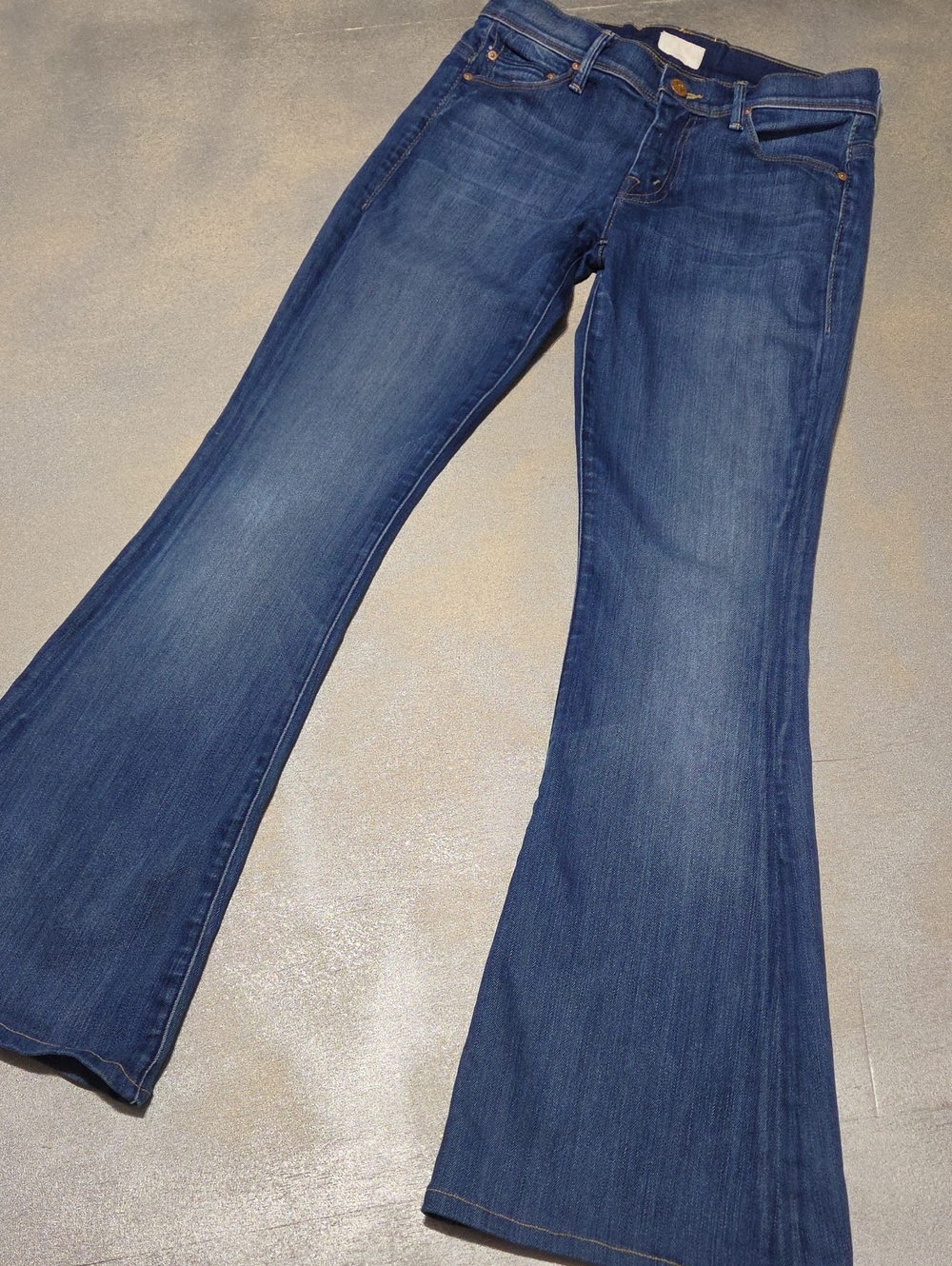 MOTHER Deep Blue Flare Wide-Leg Jeans The Cruiser